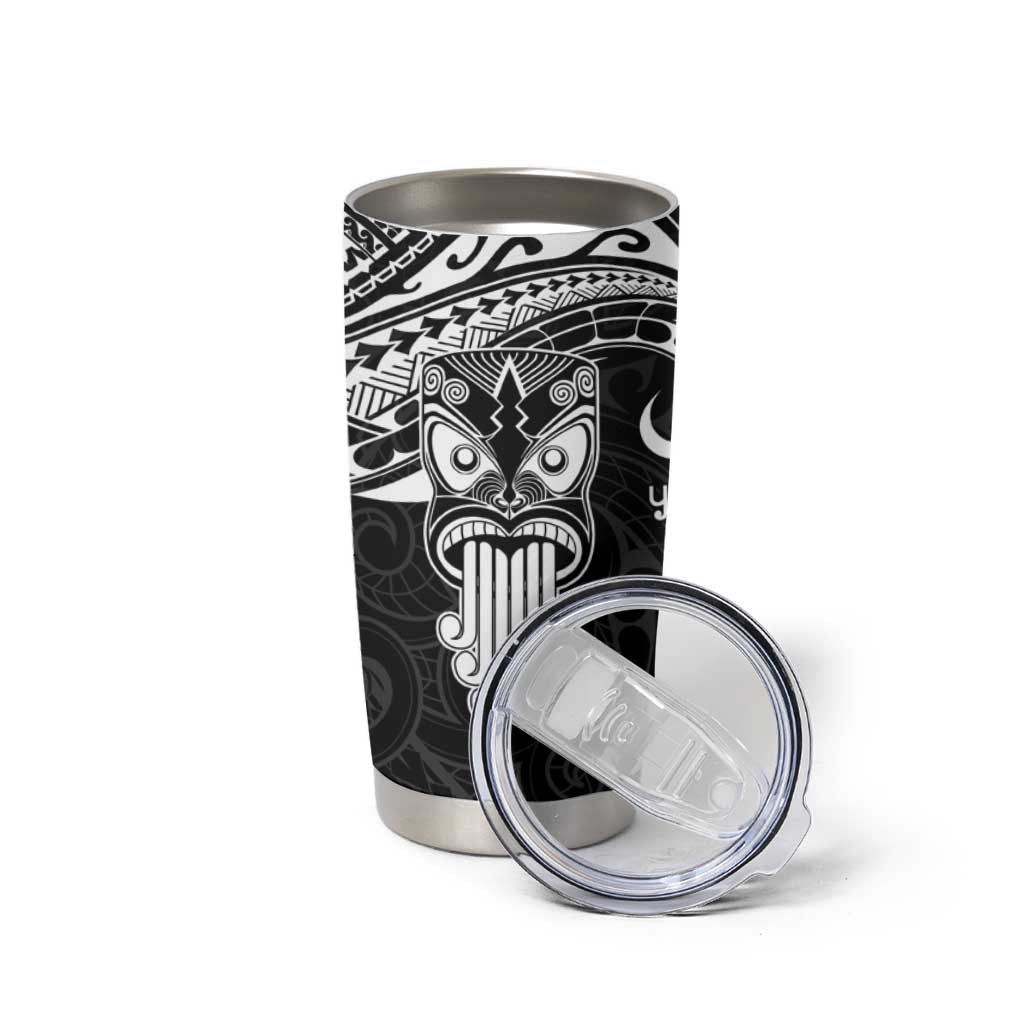 Personalised New Zealand Te Reo Maori Tumbler Cup Kia Kaha Maori Language Week Black Style LT9 - Polynesian Pride