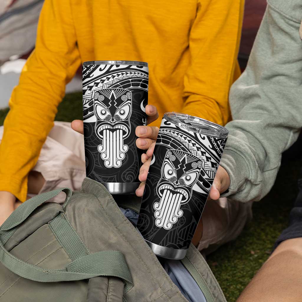 Personalised New Zealand Te Reo Maori Tumbler Cup Kia Kaha Maori Language Week Black Style LT9 - Polynesian Pride
