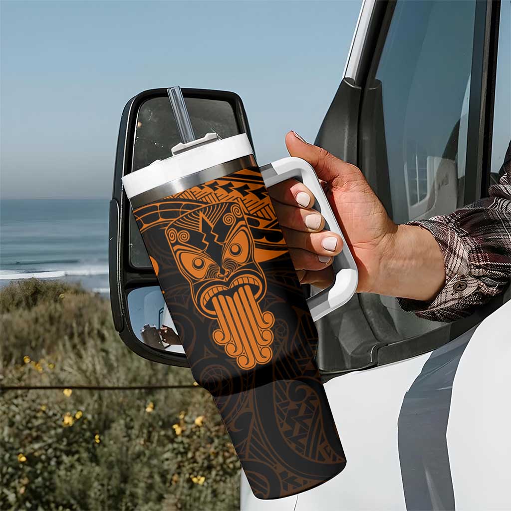 Personalised New Zealand Te Reo Maori Tumbler With Handle Kia Kaha Maori Language Week Gold Style LT9 - Polynesian Pride