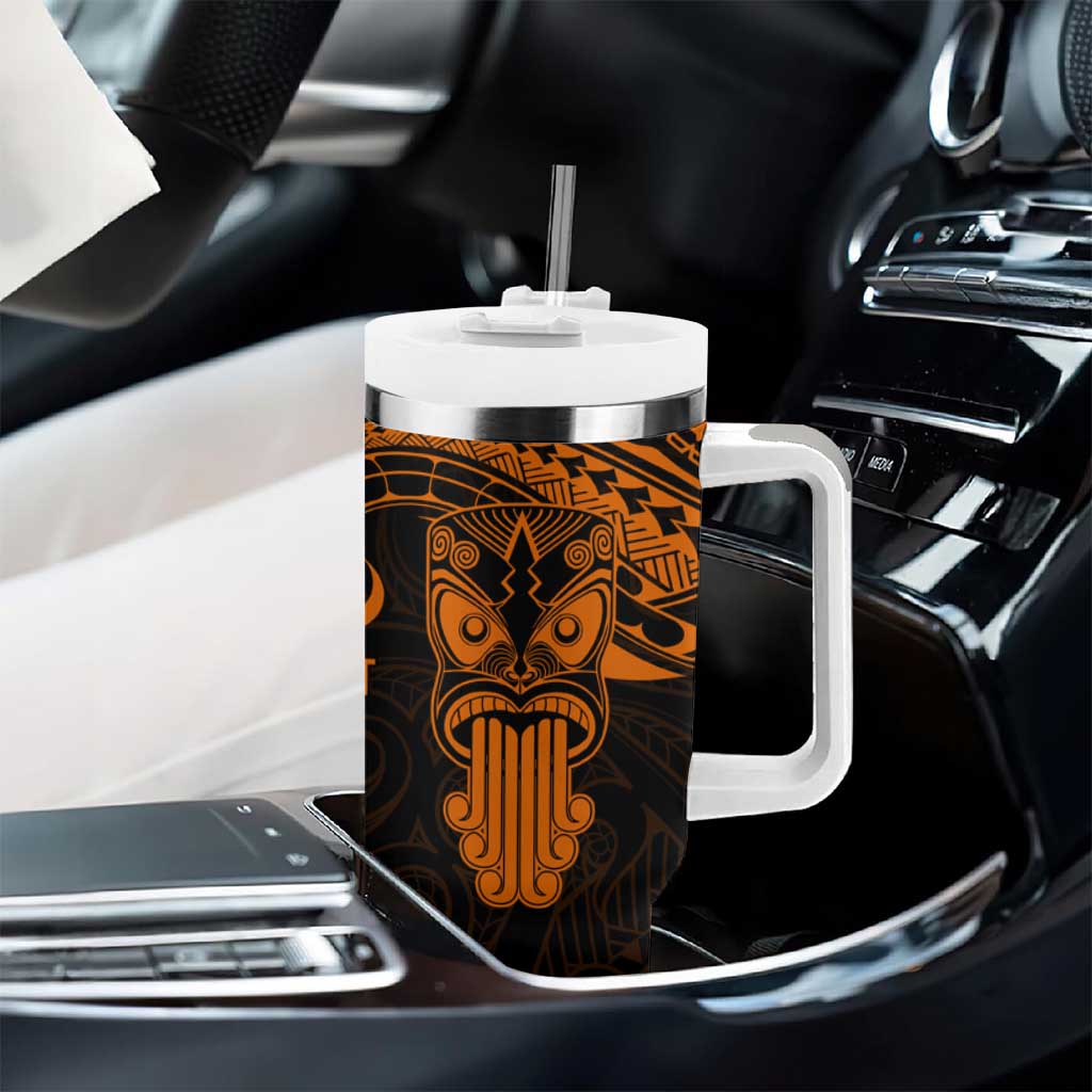 Personalised New Zealand Te Reo Maori Tumbler With Handle Kia Kaha Maori Language Week Gold Style LT9 - Polynesian Pride