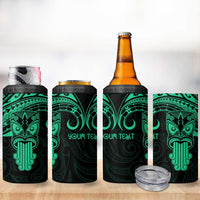 Personalised New Zealand Te Reo Maori 4 in 1 Can Cooler Tumbler Kia Kaha Maori Language Week Green Style