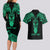 Personalised New Zealand Te Reo Maori Couples Matching Long Sleeve Bodycon Dress and Hawaiian Shirt Kia Kaha Maori Language Week Green Style LT9 - Polynesian Pride