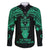 Personalised New Zealand Te Reo Maori Family Matching Long Sleeve Bodycon Dress and Hawaiian Shirt Kia Kaha Maori Language Week Green Style LT9 Dad's Shirt - Long Sleeve Green - Polynesian Pride