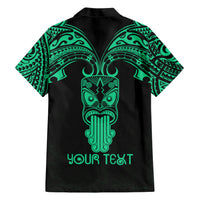 Personalised New Zealand Te Reo Maori Family Matching Short Sleeve Bodycon Dress and Hawaiian Shirt Kia Kaha Maori Language Week Green Style LT9 - Polynesian Pride