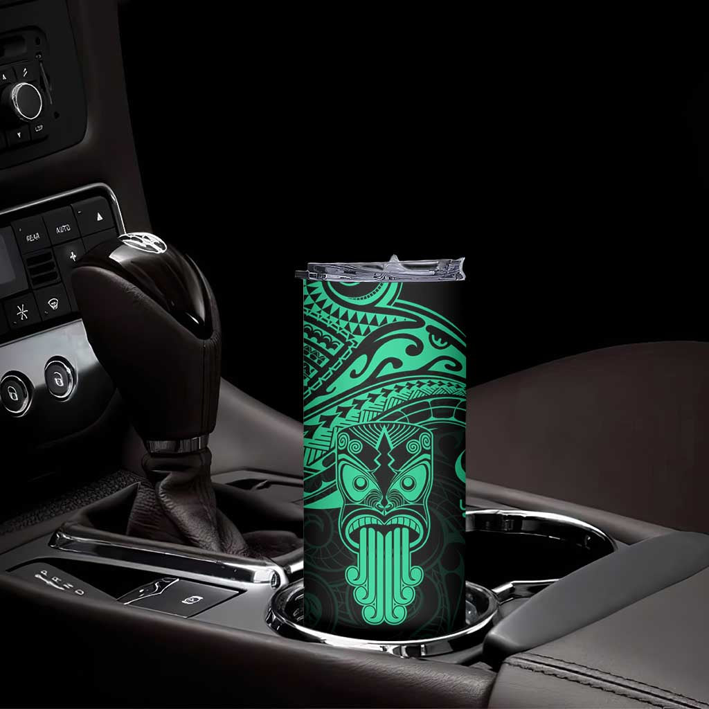 Personalised New Zealand Te Reo Maori Skinny Tumbler Kia Kaha Maori Language Week Green Style LT9 - Polynesian Pride