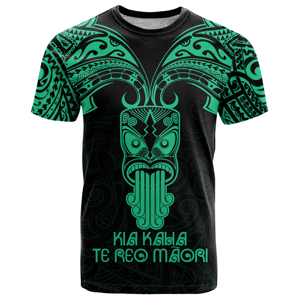 Personalised New Zealand Te Reo Maori T Shirt Kia Kaha Maori Language Week Green Style LT9 Green - Polynesian Pride