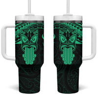 Personalised New Zealand Te Reo Maori Tumbler With Handle Kia Kaha Maori Language Week Green Style LT9 One Size: 40 oz Green - Polynesian Pride