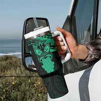 Personalised New Zealand Te Reo Maori Tumbler With Handle Kia Kaha Maori Language Week Green Style LT9 - Polynesian Pride