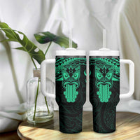 Personalised New Zealand Te Reo Maori Tumbler With Handle Kia Kaha Maori Language Week Green Style LT9 - Polynesian Pride