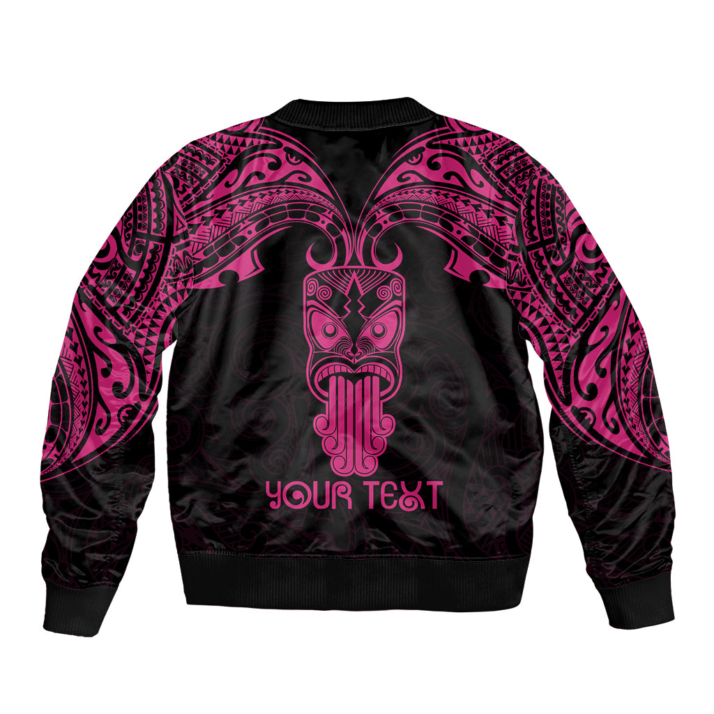 Personalised New Zealand Te Reo Maori Bomber Jacket Kia Kaha Maori Language Week Pink Style LT9 - Polynesian Pride