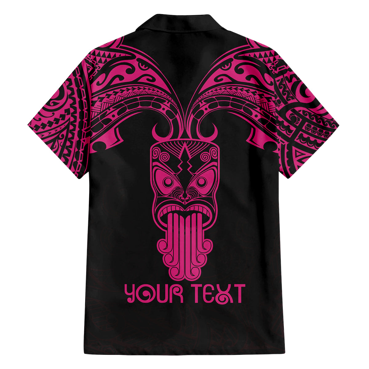 Personalised New Zealand Te Reo Maori Family Matching Off Shoulder Long Sleeve Dress and Hawaiian Shirt Kia Kaha Maori Language Week Pink Style LT9 - Polynesian Pride
