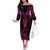 Personalised New Zealand Te Reo Maori Family Matching Off Shoulder Long Sleeve Dress and Hawaiian Shirt Kia Kaha Maori Language Week Pink Style LT9 Mom's Dress Pink - Polynesian Pride