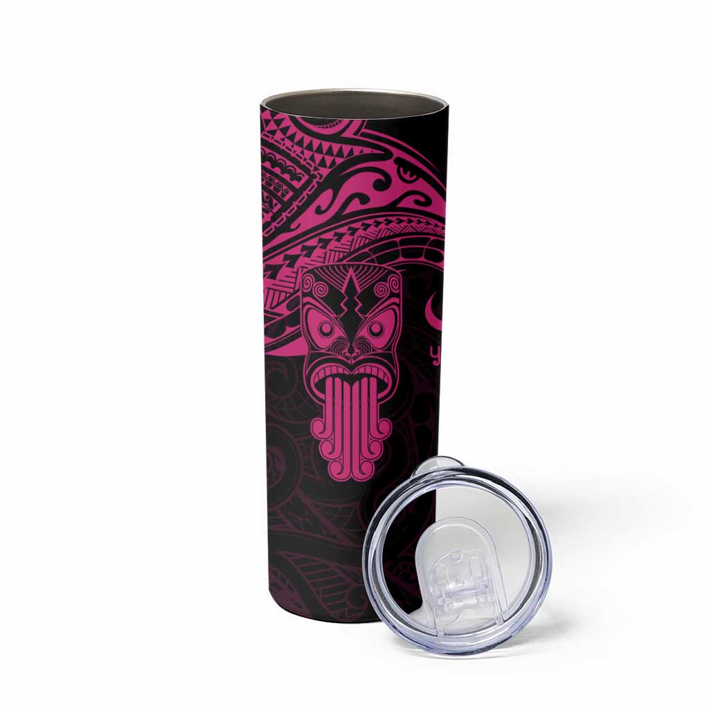 Personalised New Zealand Te Reo Maori Skinny Tumbler Kia Kaha Maori Language Week Pink Style LT9 - Polynesian Pride