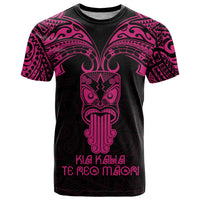 Personalised New Zealand Te Reo Maori T Shirt Kia Kaha Maori Language Week Pink Style LT9 Pink - Polynesian Pride