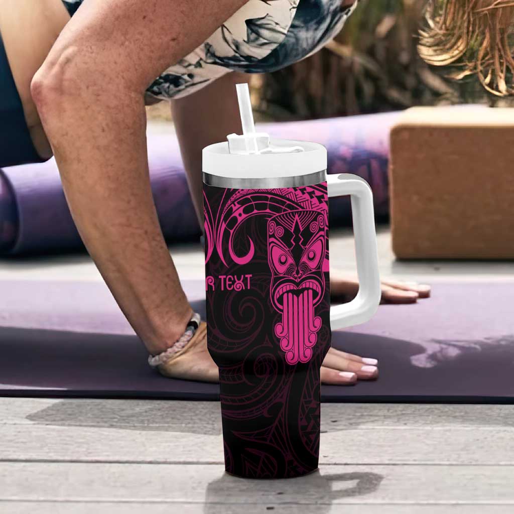 Personalised New Zealand Te Reo Maori Tumbler With Handle Kia Kaha Maori Language Week Pink Style LT9 - Polynesian Pride