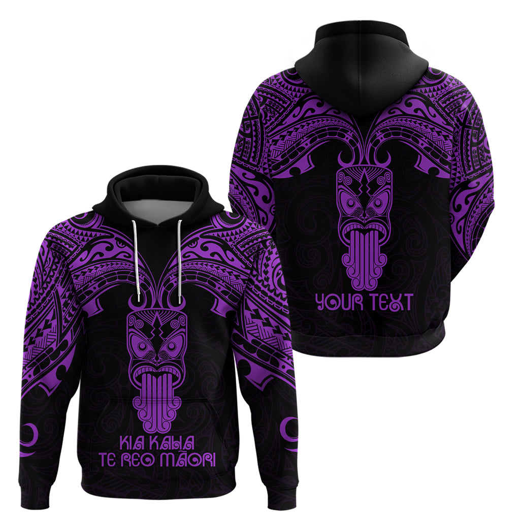 Personalised New Zealand Te Reo Maori Hoodie Kia Kaha Maori Language Week Purple Style LT9 - Polynesian Pride