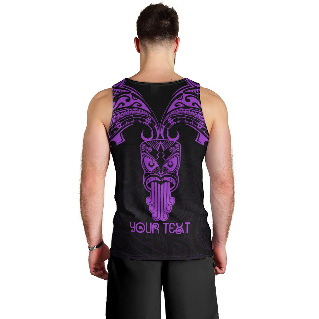 Personalised New Zealand Te Reo Maori Men Tank Top Kia Kaha Maori Language Week Purple Style LT9 - Polynesian Pride