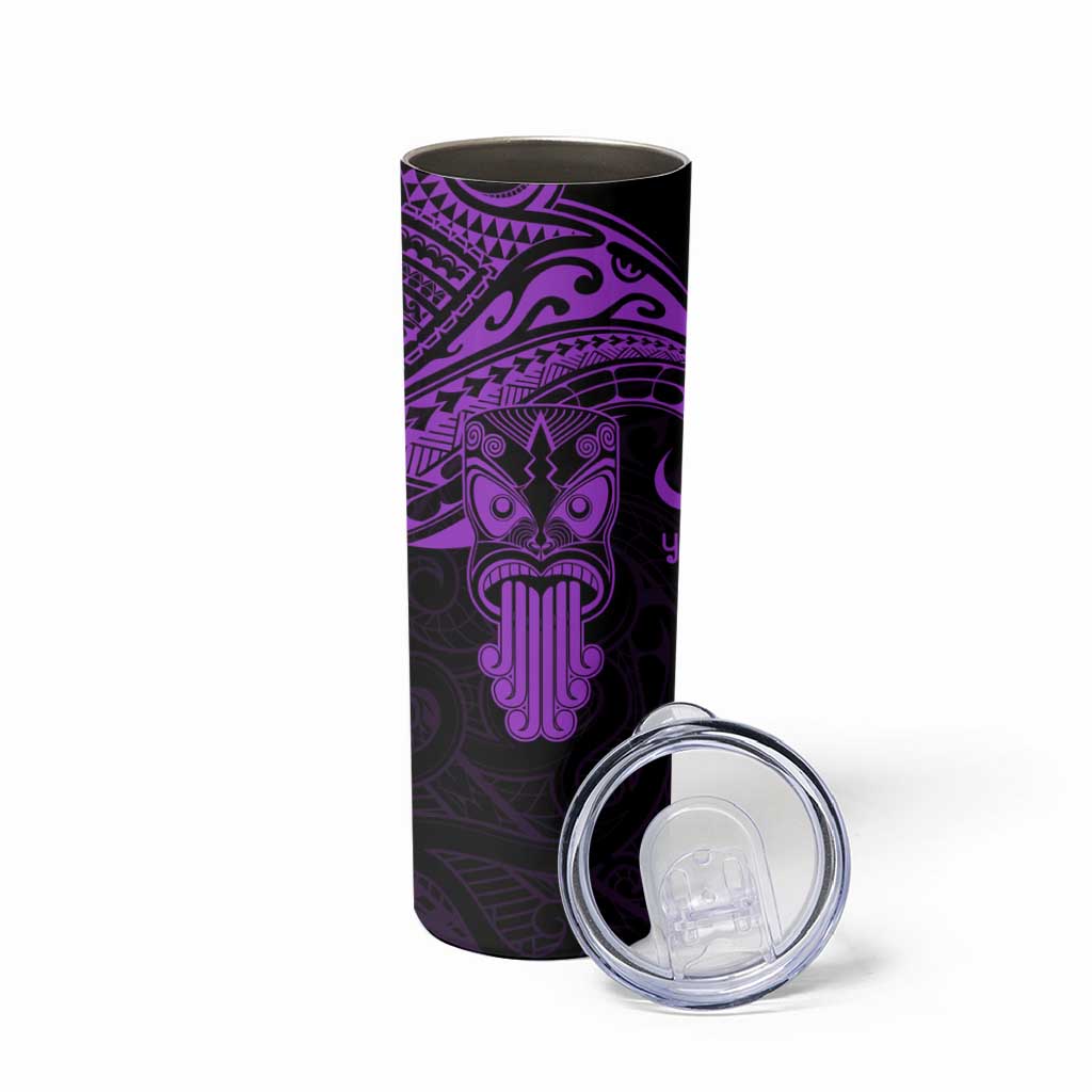 Personalised New Zealand Te Reo Maori Skinny Tumbler Kia Kaha Maori Language Week Purple Style LT9 - Polynesian Pride