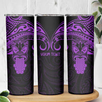 Personalised New Zealand Te Reo Maori Skinny Tumbler Kia Kaha Maori Language Week Purple Style LT9 - Polynesian Pride