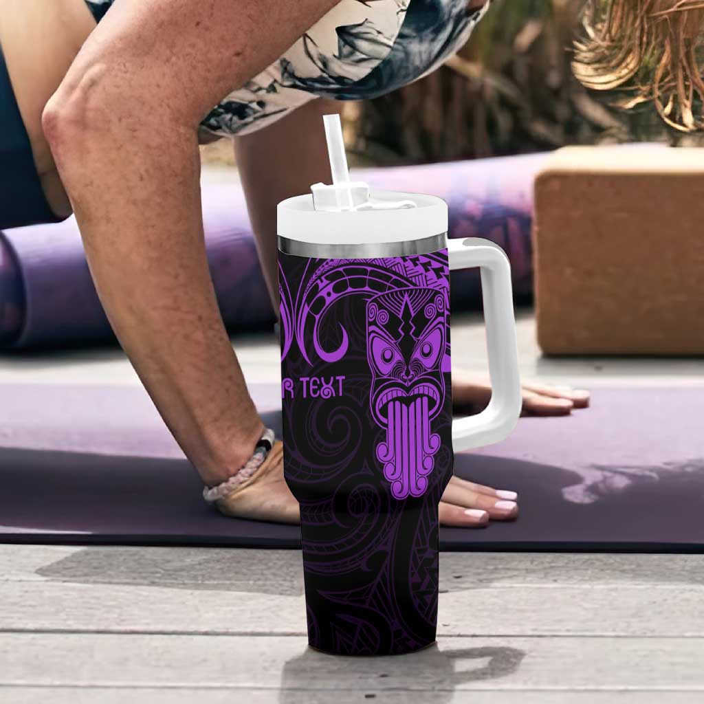 Personalised New Zealand Te Reo Maori Tumbler With Handle Kia Kaha Maori Language Week Purple Style LT9 - Polynesian Pride