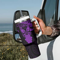 Personalised New Zealand Te Reo Maori Tumbler With Handle Kia Kaha Maori Language Week Purple Style LT9 - Polynesian Pride