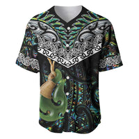 Personalised Maori Manaia Baseball Jersey New Zealand Tribal Hei Matau Papua Shell LT9 Green - Polynesian Pride