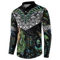 Personalised Maori Manaia Button Sweatshirt New Zealand Tribal Hei Matau Papua Shell