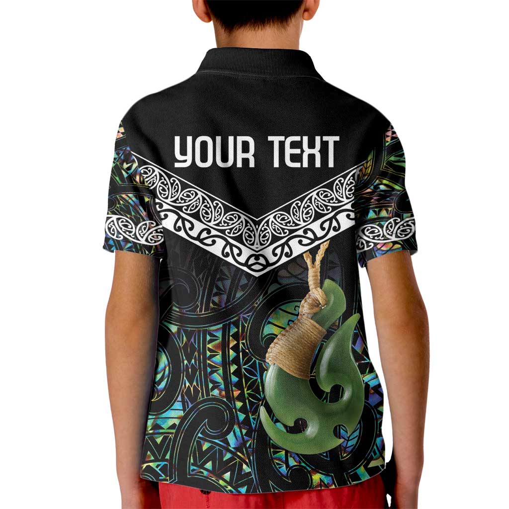 Personalised Maori Manaia Kid Polo Shirt New Zealand Tribal Hei Matau Papua Shell LT9 - Polynesian Pride