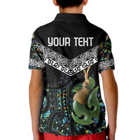 Personalised Maori Manaia Kid Polo Shirt New Zealand Tribal Hei Matau Papua Shell LT9 - Polynesian Pride