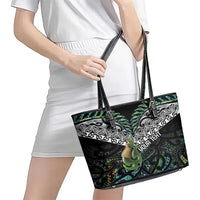 Personalised Maori Manaia Leather Tote Bag New Zealand Tribal Hei Matau Papua Shell LT9 - Polynesian Pride
