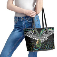 Personalised Maori Manaia Leather Tote Bag New Zealand Tribal Hei Matau Papua Shell LT9 - Polynesian Pride
