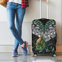 Personalised Maori Manaia Luggage Cover New Zealand Tribal Hei Matau Papua Shell