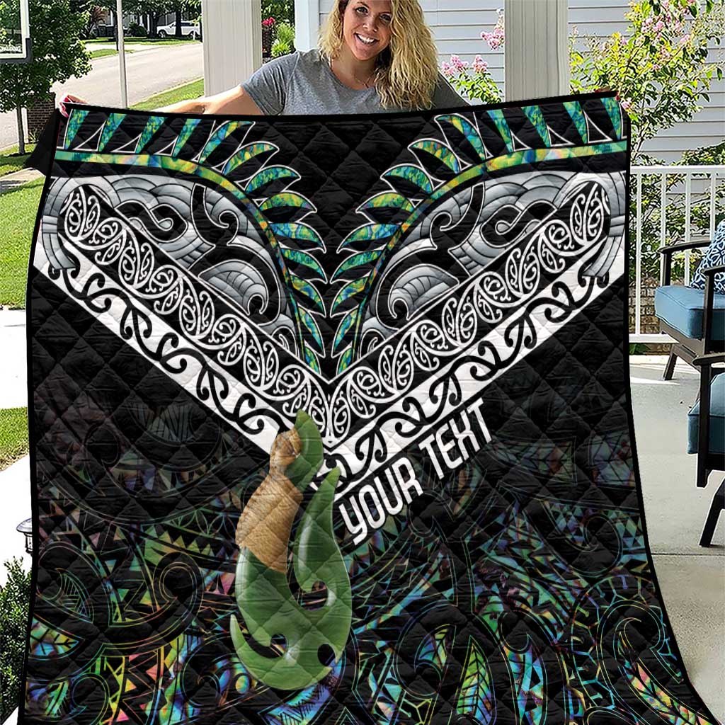 Personalised Maori Manaia Quilt New Zealand Tribal Hei Matau Papua Shell LT9 Green - Polynesian Pride