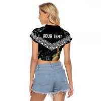 Personalised Maori Manaia Raglan Cropped T Shirt New Zealand Tribal Hei Matau Papua Shell LT9 - Polynesian Pride