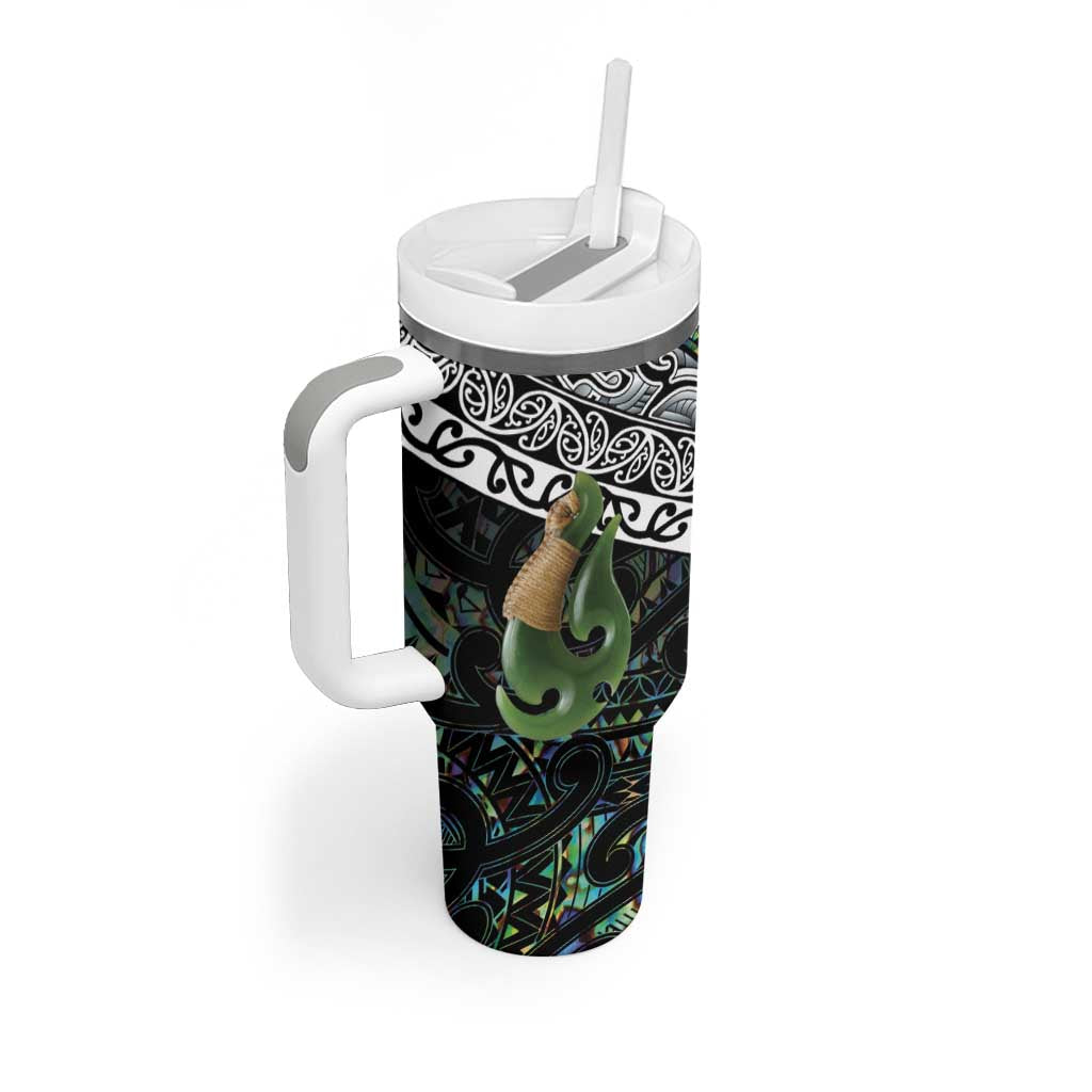 Personalised Maori Manaia Tumbler With Handle New Zealand Tribal Hei Matau Papua Shell LT9 - Polynesian Pride
