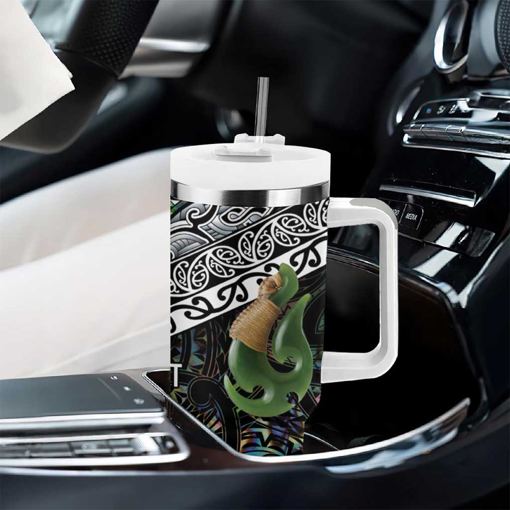 Personalised Maori Manaia Tumbler With Handle New Zealand Tribal Hei Matau Papua Shell LT9 - Polynesian Pride