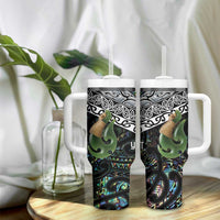 Personalised Maori Manaia Tumbler With Handle New Zealand Tribal Hei Matau Papua Shell LT9 - Polynesian Pride