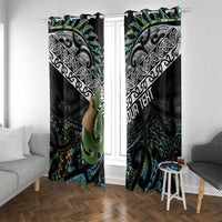 Personalised Maori Manaia Window Curtain New Zealand Tribal Hei Matau Papua Shell