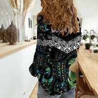 Personalised Maori Manaia Women Casual Shirt New Zealand Tribal Hei Matau Papua Shell LT9 - Polynesian Pride