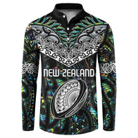 Custom New Zealand Button Sweatshirt Maori Rugby Tattoo Papua Shell LT9 Green - Polynesian Pride