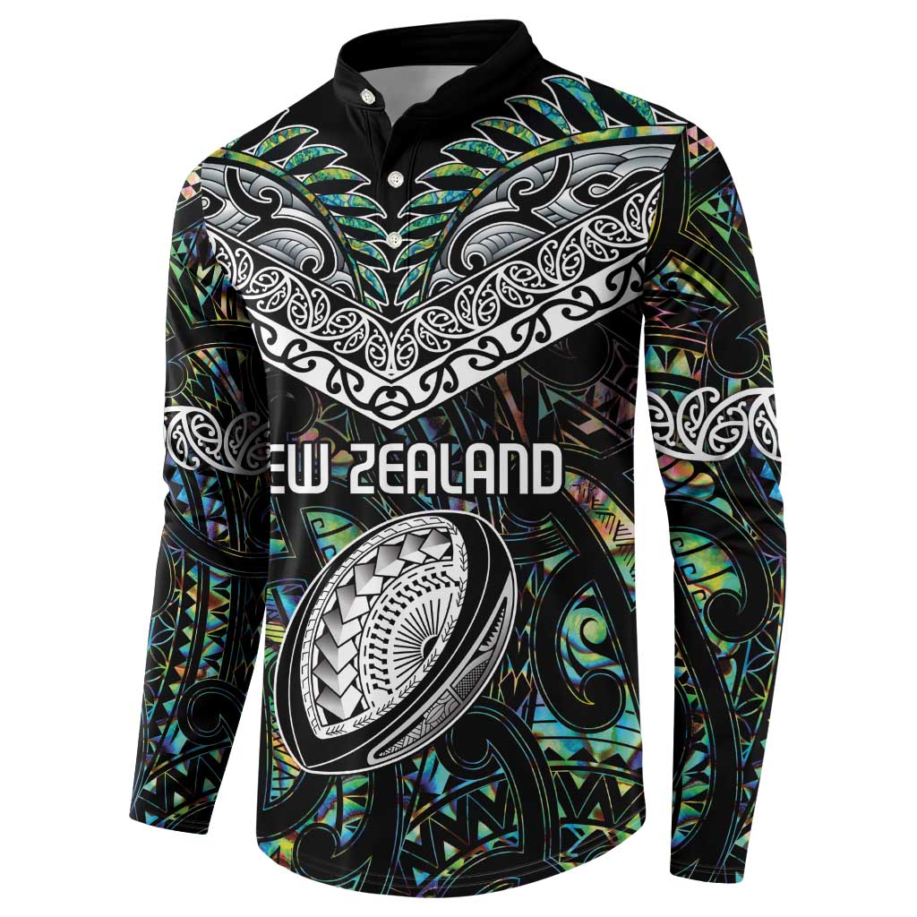 Custom New Zealand Button Sweatshirt Maori Rugby Tattoo Papua Shell LT9 - Polynesian Pride