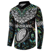 Custom New Zealand Button Sweatshirt Maori Rugby Tattoo Papua Shell LT9 - Polynesian Pride