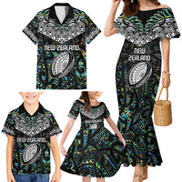Custom New Zealand Family Matching Mermaid Dress and Hawaiian Shirt Maori Rugby Tattoo Papua Shell LT9 - Polynesian Pride