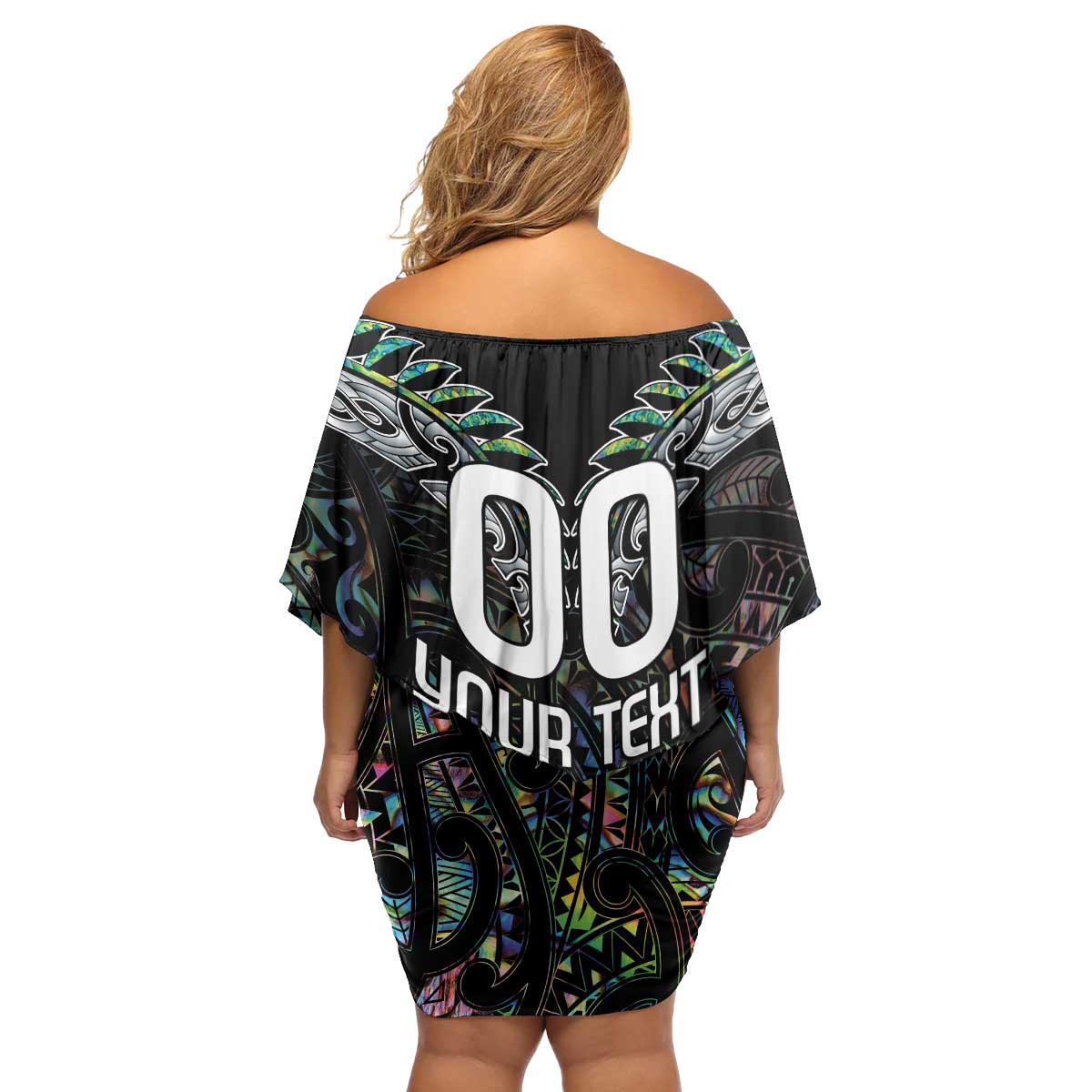 Custom New Zealand Family Matching Off Shoulder Short Dress and Hawaiian Shirt Maori Rugby Tattoo Papua Shell LT9 - Polynesian Pride