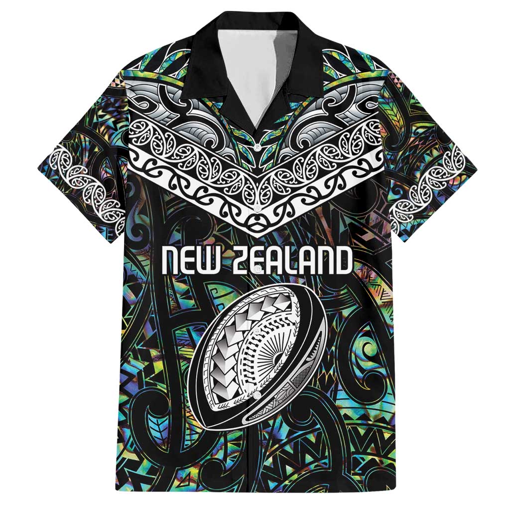 Custom New Zealand Family Matching Short Sleeve Bodycon Dress and Hawaiian Shirt Maori Rugby Tattoo Papua Shell LT9 Dad's Shirt - Short Sleeve Green - Polynesian Pride