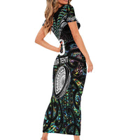 Custom New Zealand Family Matching Short Sleeve Bodycon Dress and Hawaiian Shirt Maori Rugby Tattoo Papua Shell LT9 - Polynesian Pride
