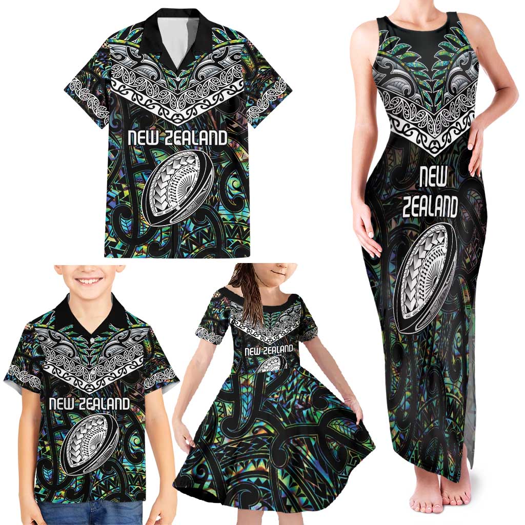 Custom New Zealand Family Matching Tank Maxi Dress and Hawaiian Shirt Maori Rugby Tattoo Papua Shell LT9 - Polynesian Pride
