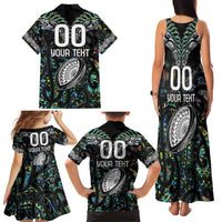 Custom New Zealand Family Matching Tank Maxi Dress and Hawaiian Shirt Maori Rugby Tattoo Papua Shell LT9 - Polynesian Pride