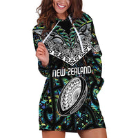 Custom New Zealand Hoodie Dress Maori Rugby Tattoo Papua Shell LT9 Green - Polynesian Pride