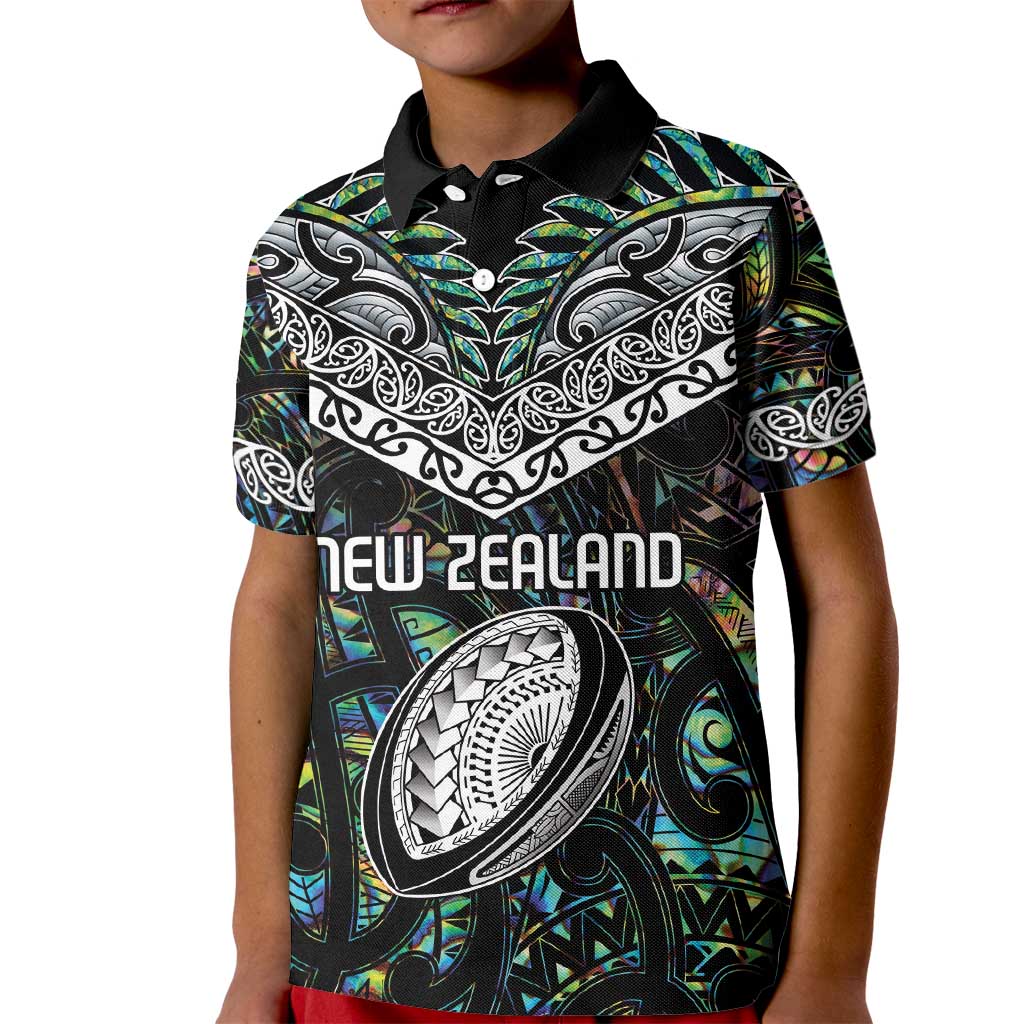Custom New Zealand Kid Polo Shirt Maori Rugby Tattoo Papua Shell LT9 Kid Green - Polynesian Pride